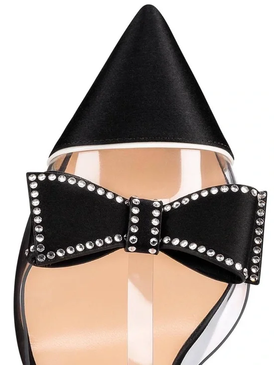 Christian Louboutin Naked Bow 100 Black Satin Patent Pumps EU 41 NIB - Picture 4 of 13